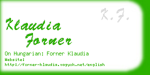 klaudia forner business card